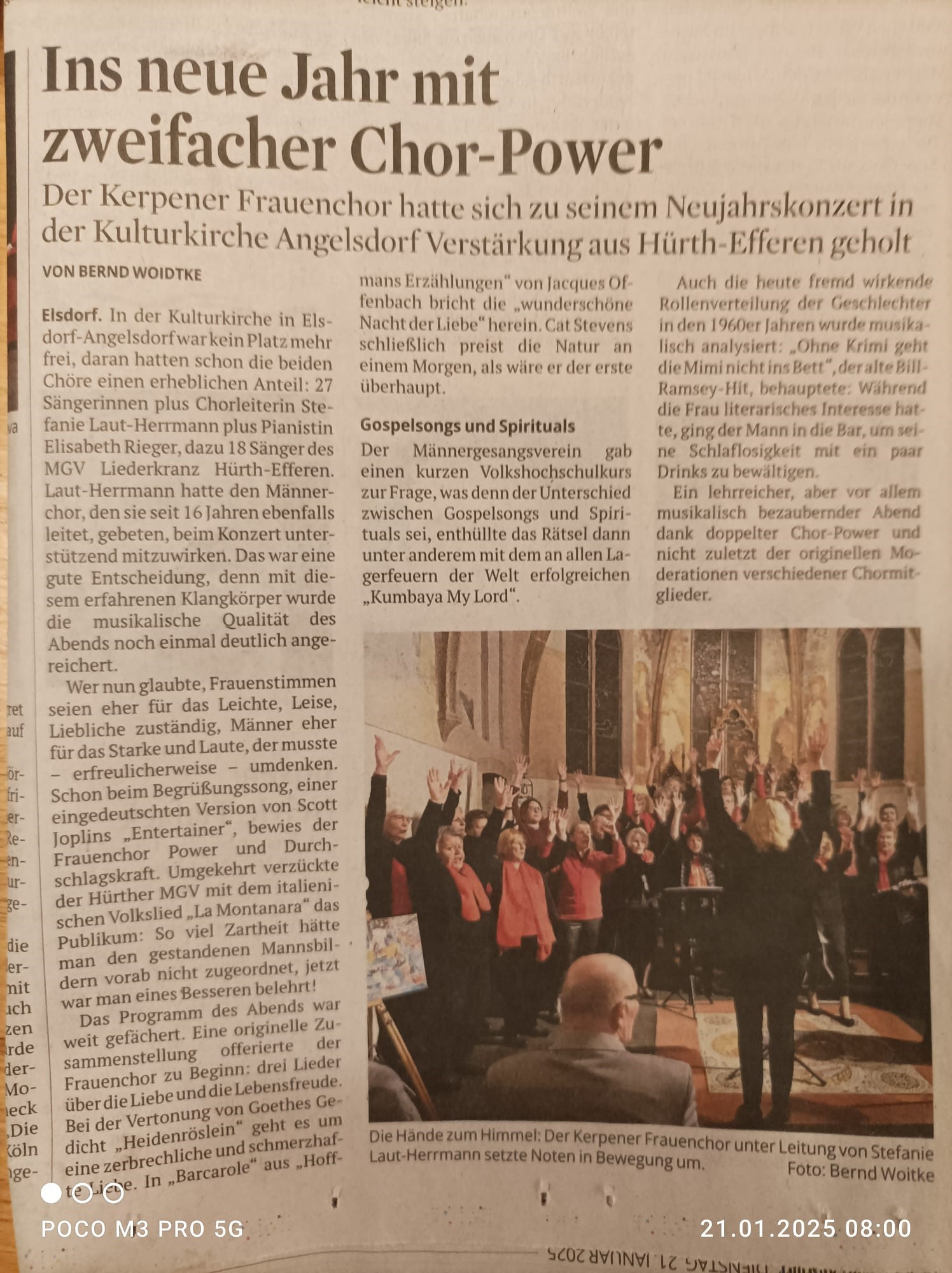 Pressebericht Kölner Stadtanzeiger zum Neujahrsknzert 2025